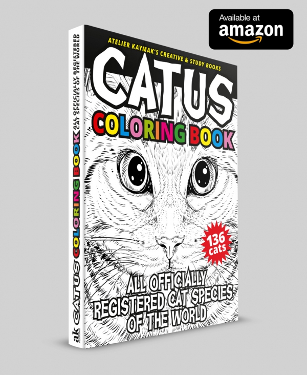 CATUS Coloring Book: All officially registered cat species of the world (Atelier Kaymak's Creative & Study Books) available at amazon